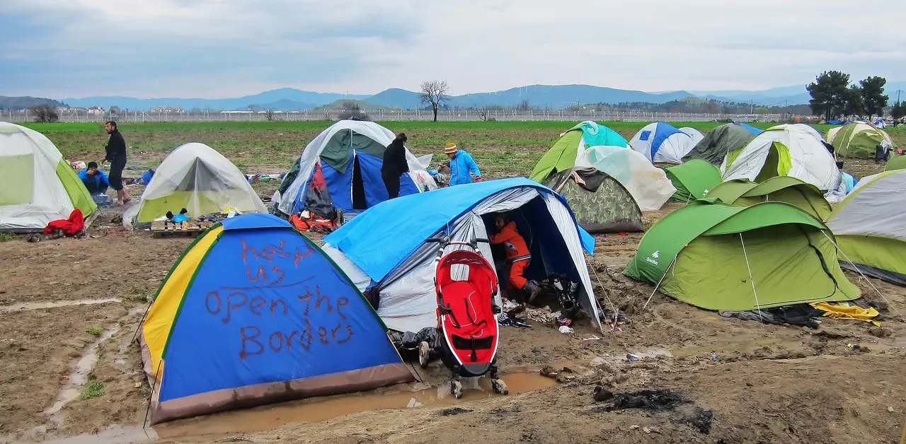 Flüchtlinge auf Idomeni in Griechenland 2016. Foto: Wikimedia