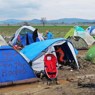 Geflüchtete in Idomeni 2016. Foto: Wikimedia