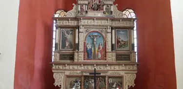 Der Renaissance-Altar (Ausschnitt) in der Schönfelder Dorfkirche. Foto: Förderverein Alte Kirchen e. V.